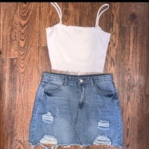 SHEIN Distressed Denim Skirt
